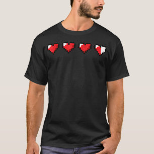 Retro TV-spel Pixel Hjärt Hälsostapel 80- 90-tal T Shirt