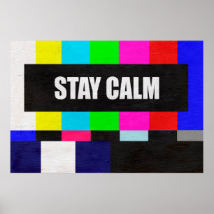 Retro-TV-test mönster med stillastående lugn messa Poster