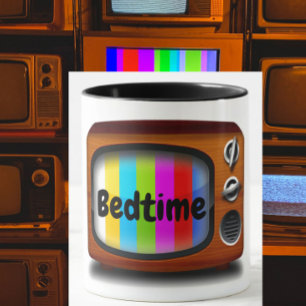 Retro TV-test mönster-sängtid Mugg