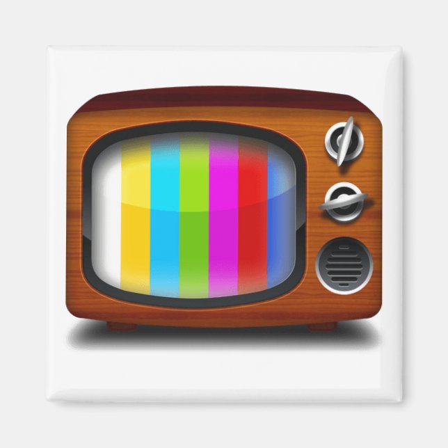 Retro TV TV-test mönster Magnet (Framsidan)