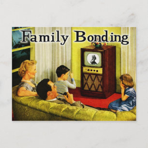 Retro TVfamiljvykort (familjbindningen) Vykort