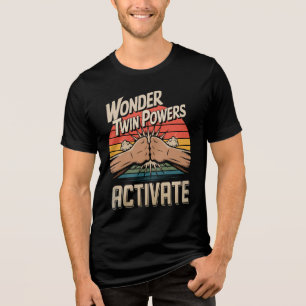 Retro tvillingkraft Aktiverar Stil-fibrickan T Shirt