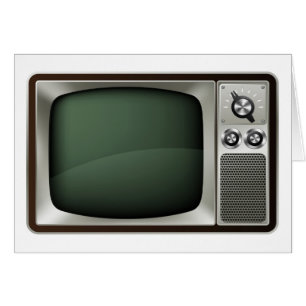 Retro TVillustration Hälsningskort