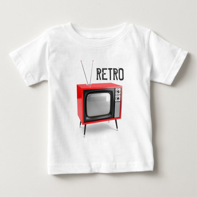Retro TVsmåbarnskjorta T Shirt (Framsida)