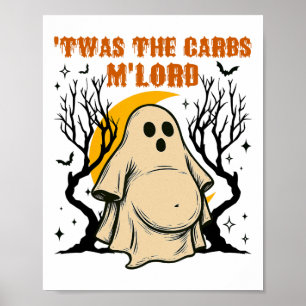 Retro Twas Carbs M'lord Tjock Ghost Spooky Poster