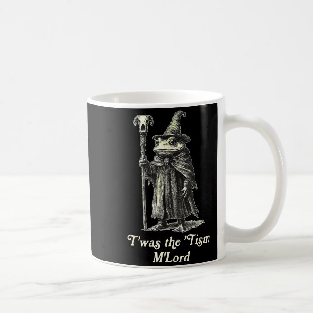 Retro T'was The tism M'lord Funny Witch Frog Graph Kaffemugg (Höger)