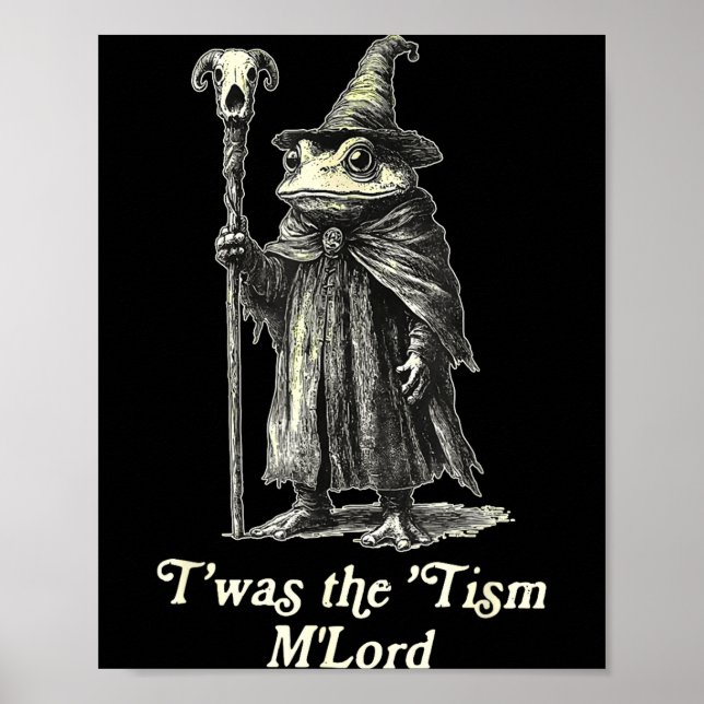 Retro T'was The tism M'lord Funny Witch Frog Graph Poster (Framsidan)