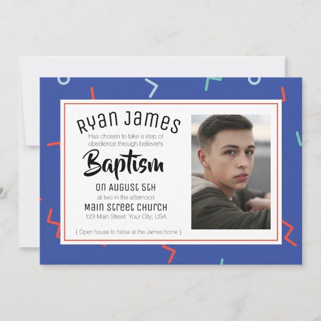 Retro Tween/Tonåring baptism Inbjudningar (Framsida)