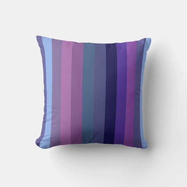 Retro Twilight Moody 70s Horizontal Stripes Kudde (Framsida)