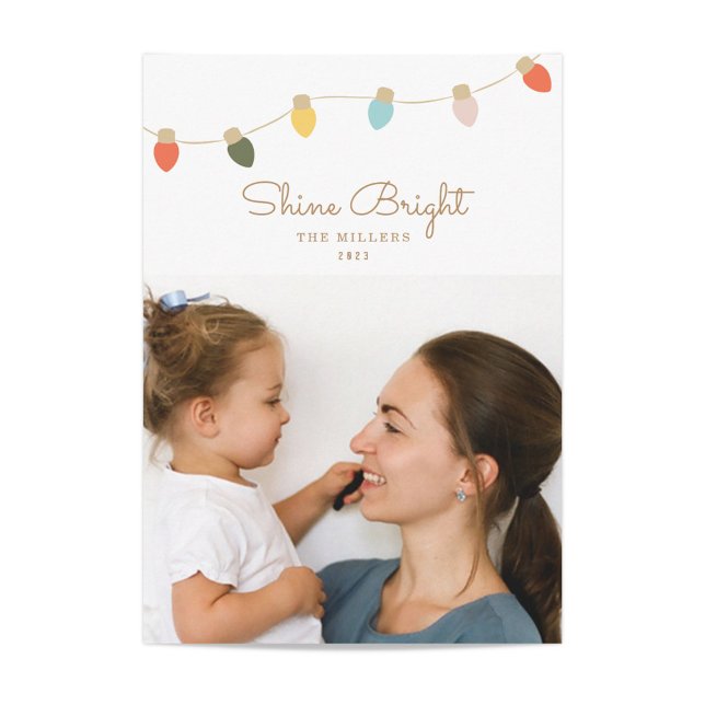 Retro Twinkle Ljus Helgdag Photo Card Julkort (Skapare uppladdad)