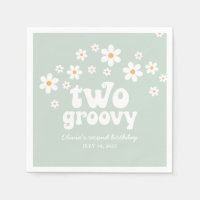 Retro Two Groovy daisy boho blommigt andra födelse