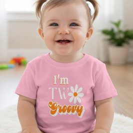 Retro Two Groovy Girls 2-årsdag T Shirt