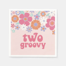 Retro Two Groovy Rosa Blommig