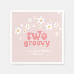 Retro Two Groovy tusenskönor boho blommig andra fö Pappersservett