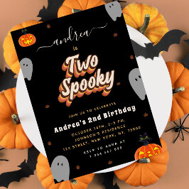 Retro Two Spooky 2:a födelsedagen Inbjudan