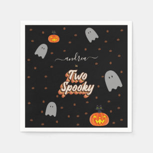 Retro Two Spooky 2:a Halloween-Födelsedagsfesten Pappersservett