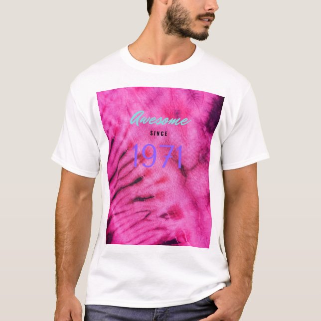 Retro Tye Dye "Fantastisk sedan 1971" T Shirt (Framsida)