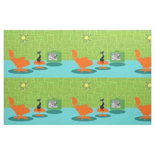 Retro tyg för utrymmeålderkattunge (Fat Quarter)