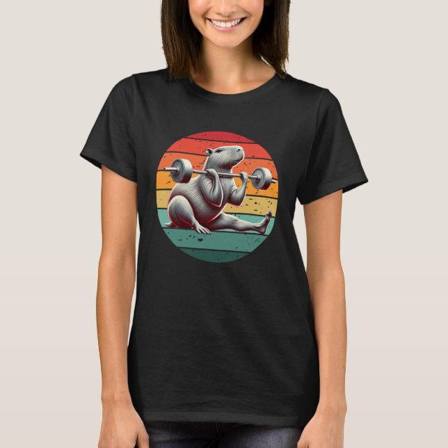 Retro tyngdlyftning Roligt Fitnesspass Pass Gym Ca T Shirt (Framsida)