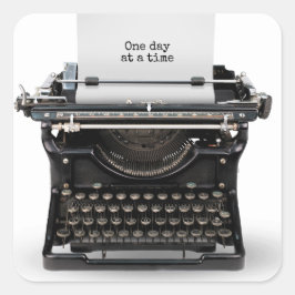 Retro Typewriter med offert Fyrkantigt Klistermärke