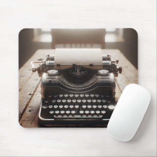 Retro Typewriter på Wood Desk Musmatta