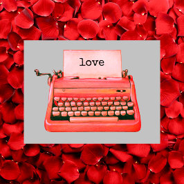 Retro Typewriter Personlig Vintage Valentine Vykort
