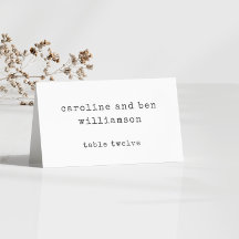 Retro Typewriter White Personligt bröllp Escort Ca