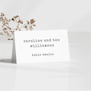 Retro Typewriter White Personligt bröllp Escort Ca Bordsnummer