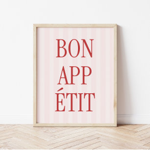 Retro typografi 'Bon Appétit' köksutskrift Poster