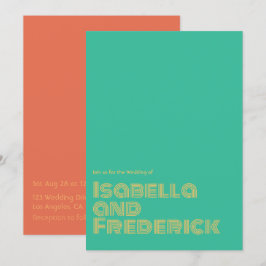 Retro typografi bröllopsinbjudan inbjudningar