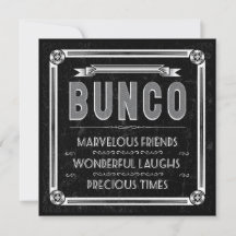 Retro typografi Bunco-inbjudan