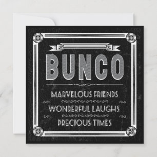 Retro typografi Bunco-inbjudan Inbjudningar