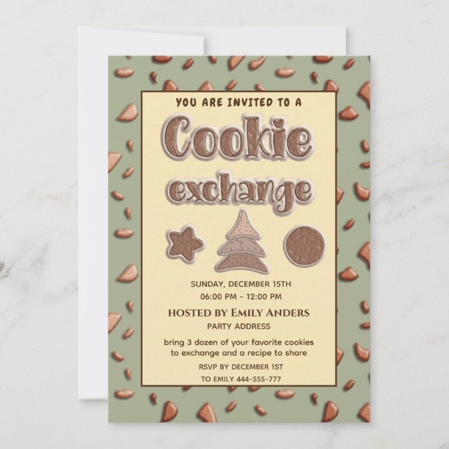Retro-typografi Cookie-börsen party Inbjudningar (Framsida)