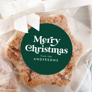 Retro typografi Grattis jul Runt Klistermärke