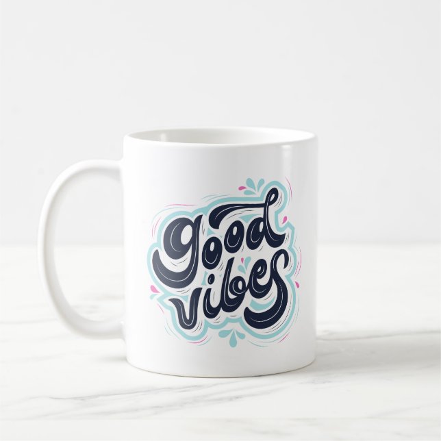 Retro-typografi-kopp för kaffe med positiv energi kaffemugg (Vänster)