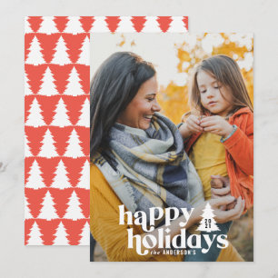 Retro-typografi, modern 1-foto-helgdag jul julkort