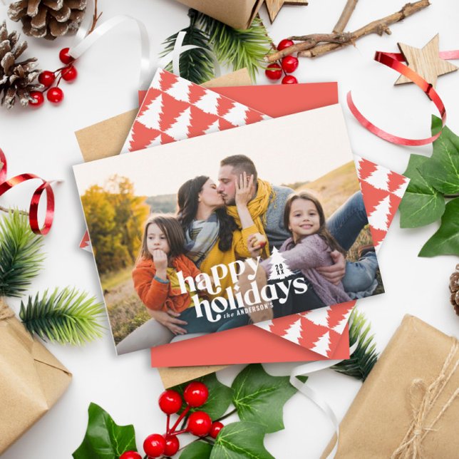 Retro-typografi, modern 1-helgdag-julmas julkort (Skapare uppladdad)