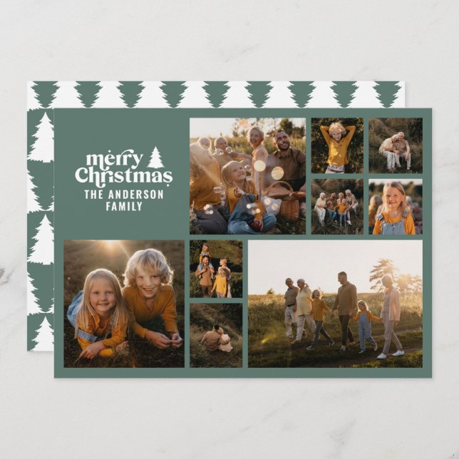 Retro-typografi modern multifoto julkort (Fram/baksida)