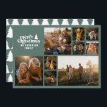 Retro-typografi modern multifoto julkort<br><div class="desc">Retro-typografi,  modern multifotojul. Färg för text och bakgrund kan anpassas. Del av en samling</div>