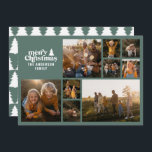 Retro-typografi modern multifoto julkort<br><div class="desc">Retro-typografi,  modern multifotojul. Färg för text och bakgrund kan anpassas. Del av en samling</div>