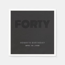 Retro typografi Modern Svart 40-årsdag