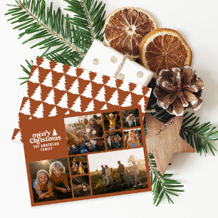 Retro-typografi modern terracotta-multifoto julkort