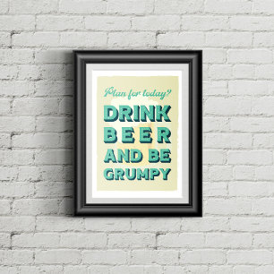 Retro typografi. Perfekt för herrum. Poster