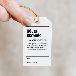 Retro typografi produktpris och information etiket presentetikett