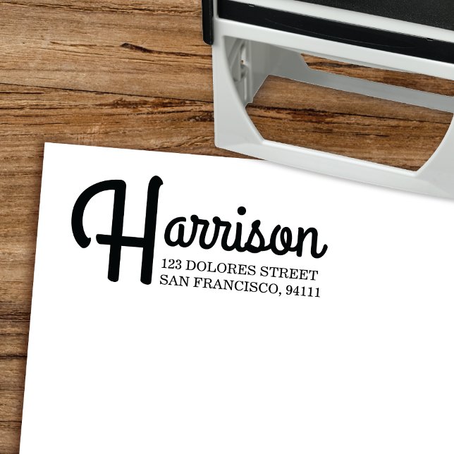 Retro-typografi-Returadress för självincheckning F Självfärgande Stämpel (Skapare uppladdad)