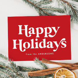 Retro typografi Röd God Jul Icke-foto Julkort