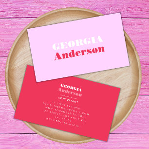 Retro typografi Rosa och röd minimalistisk trendig Visitkort