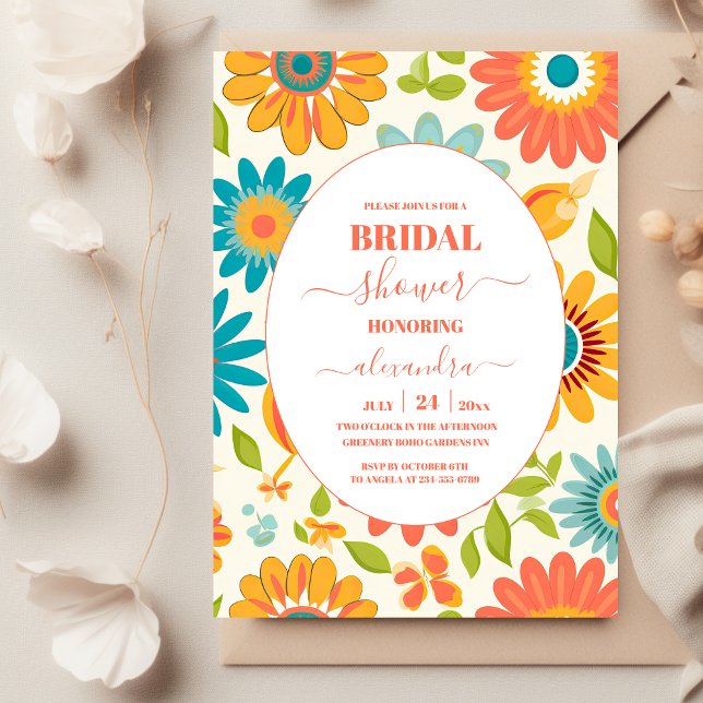 Retro typografi sommar sol bröllopsdusch inbjudningar (Skapare uppladdad)