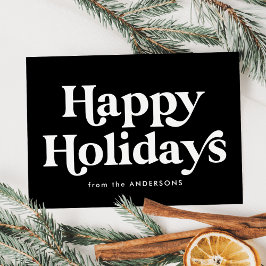 Retro typografi Svart God Jul Icke-foto Julkort