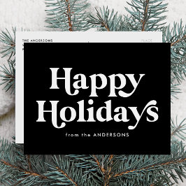 Retro typografi Svart God Jul Non-Photo Helg Vykort